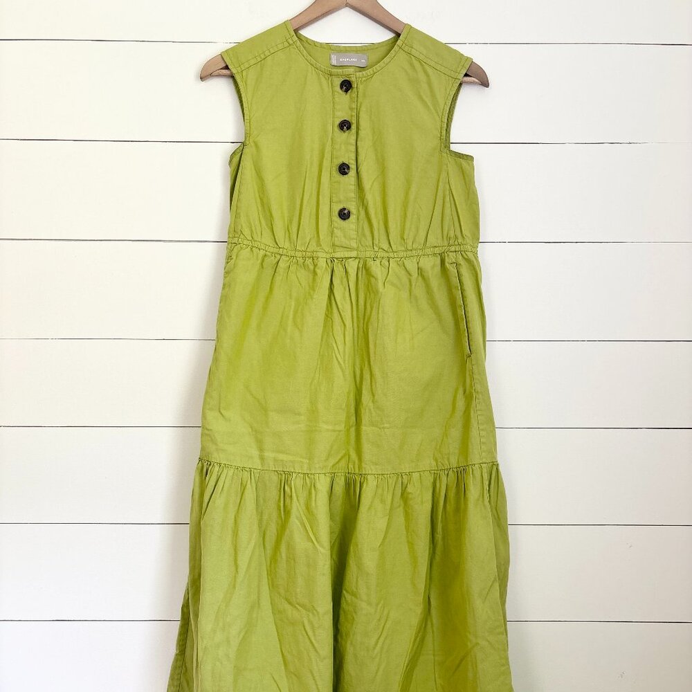 Everlane chartreuse 100% cotton maxi dress